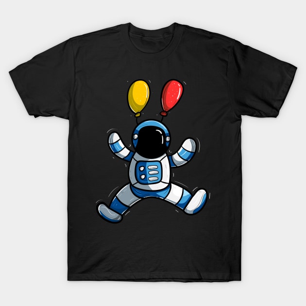 Flying Astronaut T-Shirt by happymonday